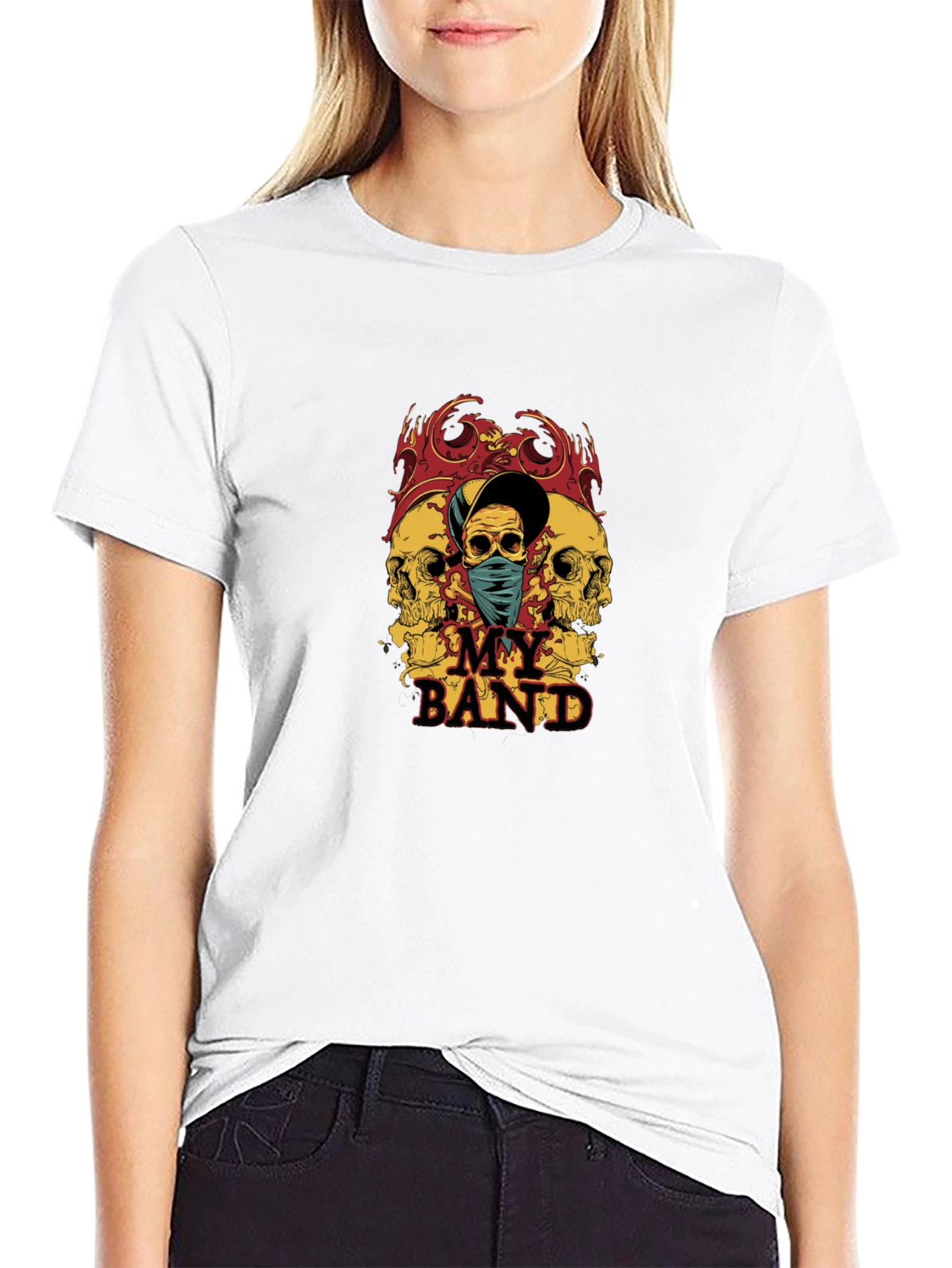 Skull Band Graphic Tee - Mens Black T-Shirt