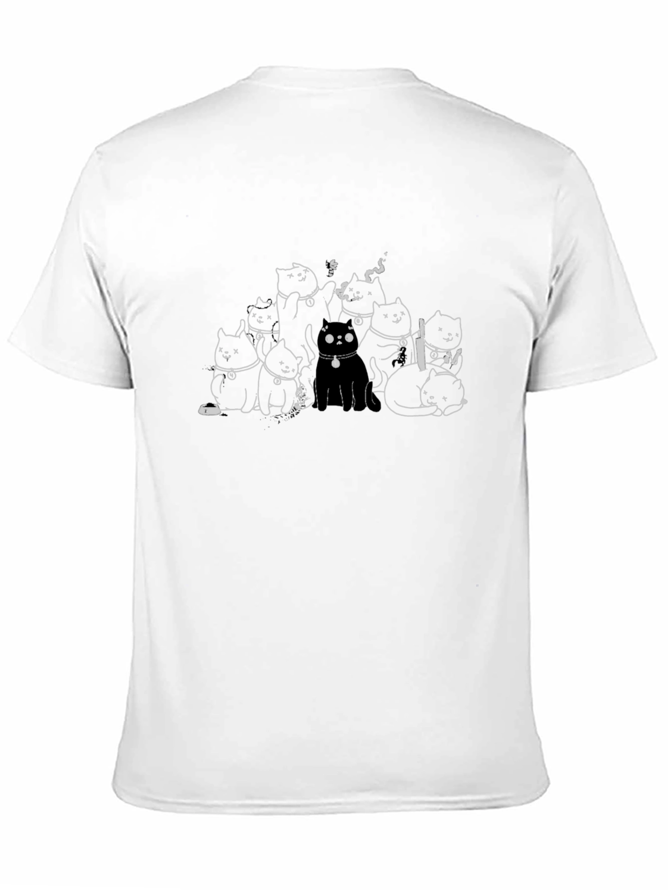 Cats Gang Black T-Shirt - Unique Graphic Tee