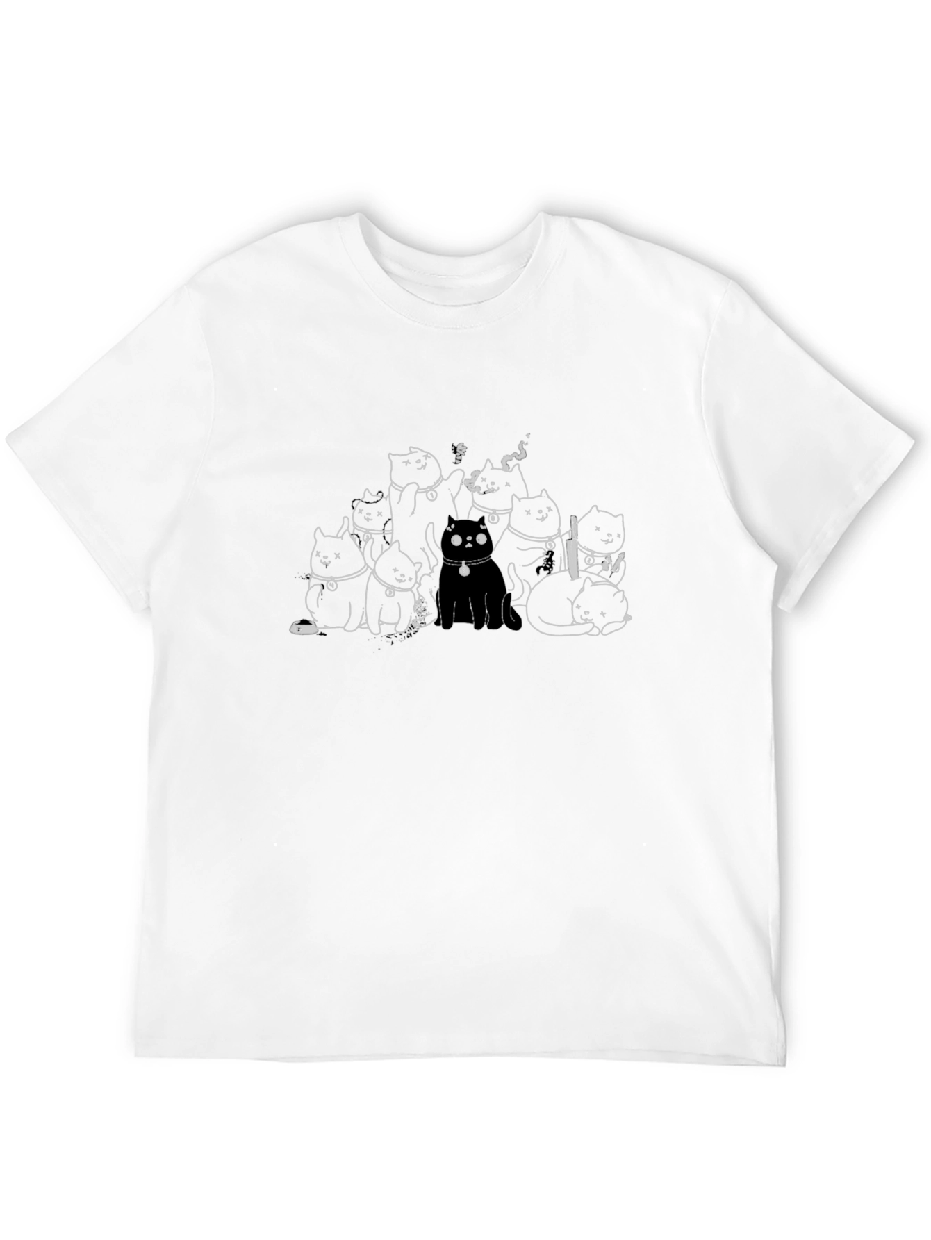Cats Gang Black T-Shirt - Unique Graphic Tee