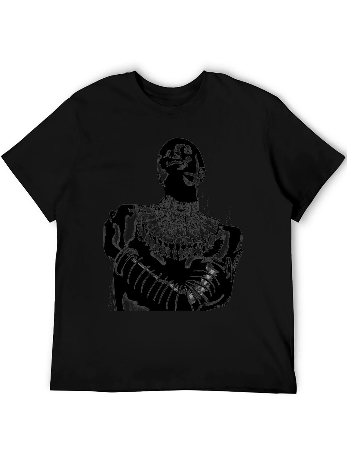 Black T-Shirt with Figure Graphic