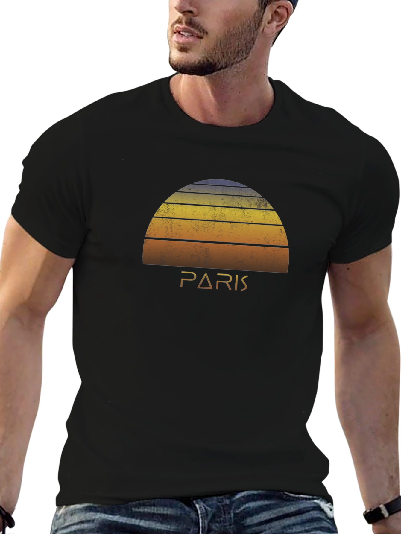 Paris Sunset Graphic Tee - Retro Style