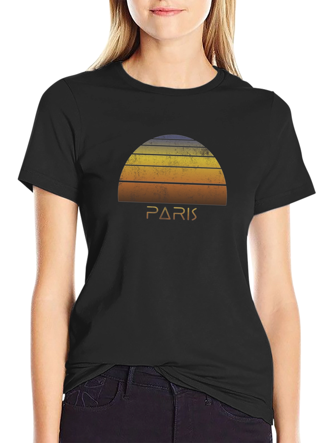 Paris Sunset Graphic Tee - Retro Style