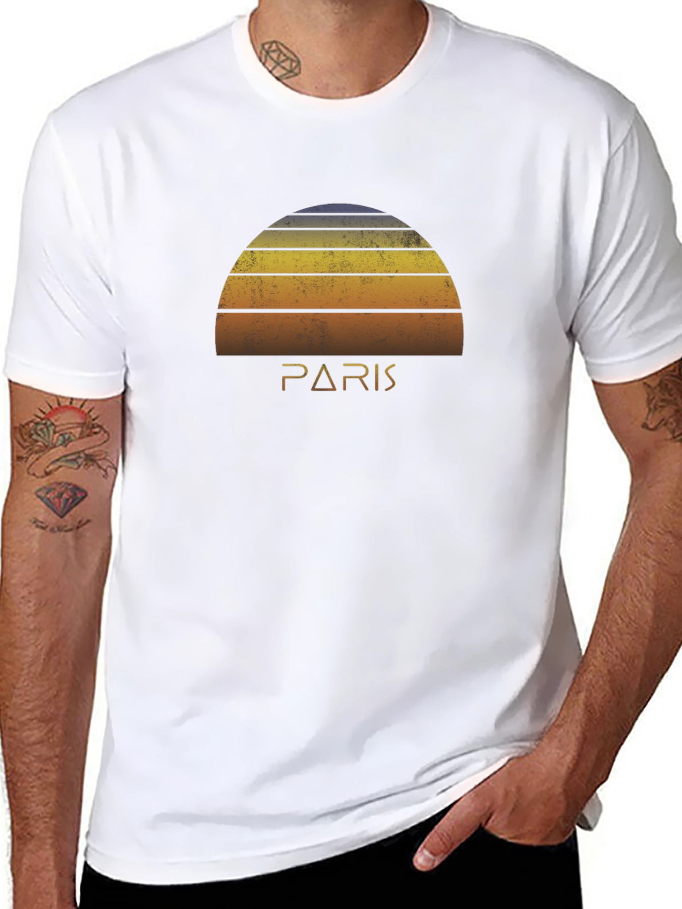 Paris Sunset Graphic Tee - Retro Style