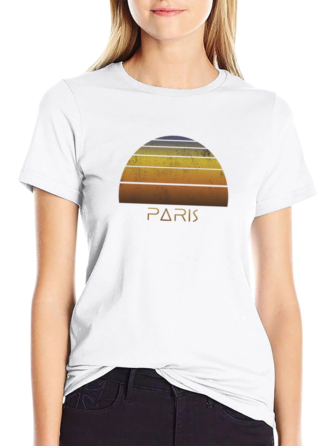 Paris Sunset Graphic Tee - Retro Style