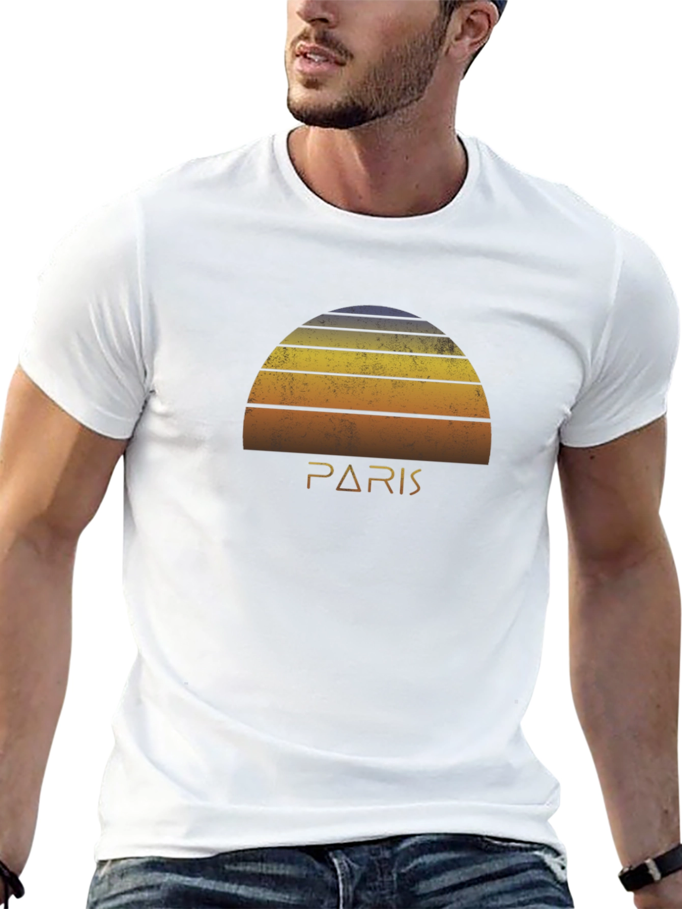 Paris Sunset Graphic Tee - Retro Style