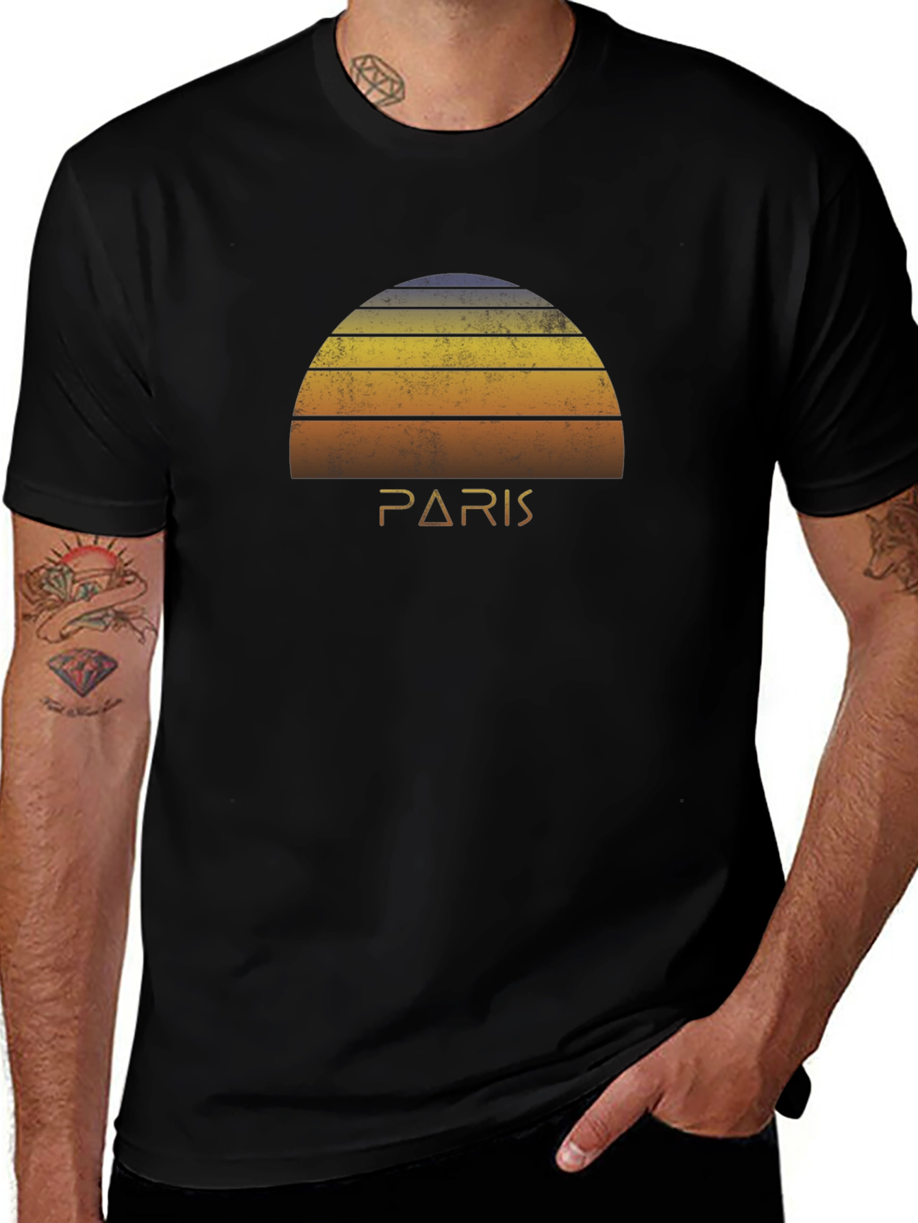 Paris Sunset Graphic Tee - Retro Style