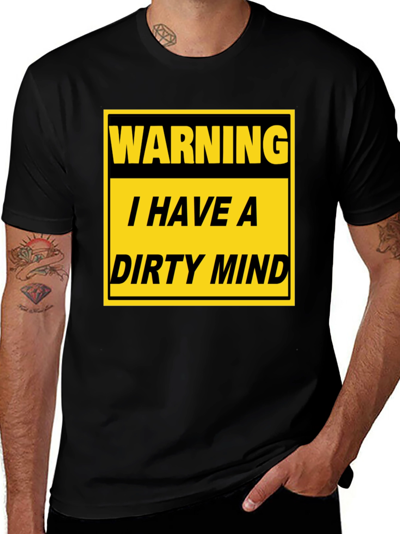 Warning Dirty Mind T-Shirt - Funny Novelty Tee