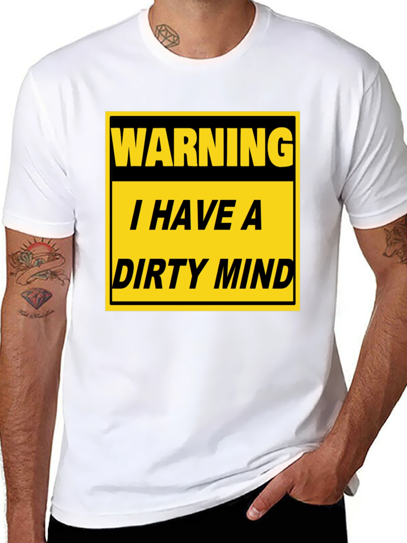 Warning Dirty Mind T-Shirt - Funny Novelty Tee