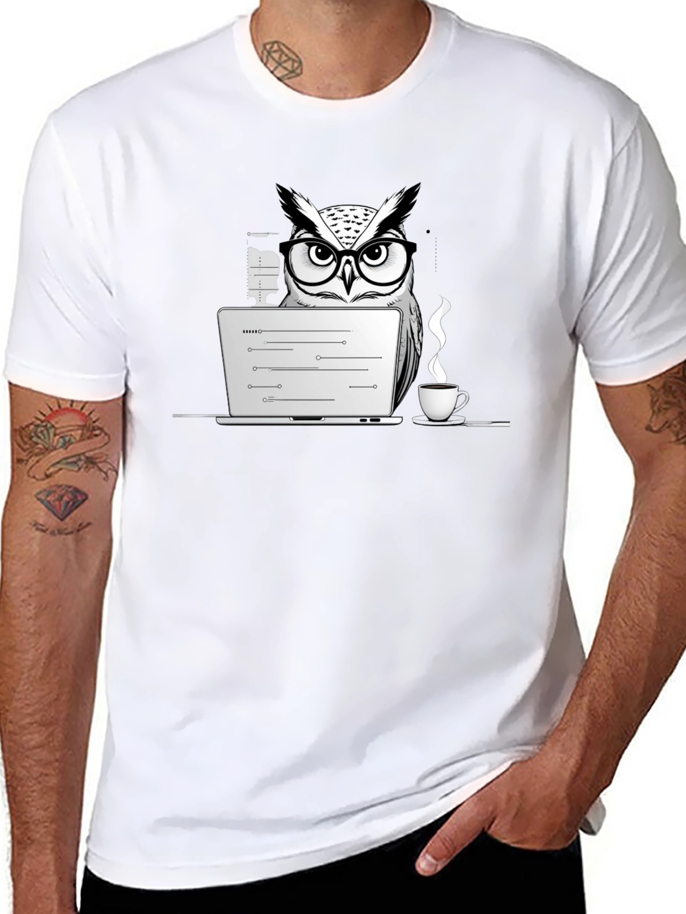 Owl Coder T-Shirt - Funny Programmer Tee