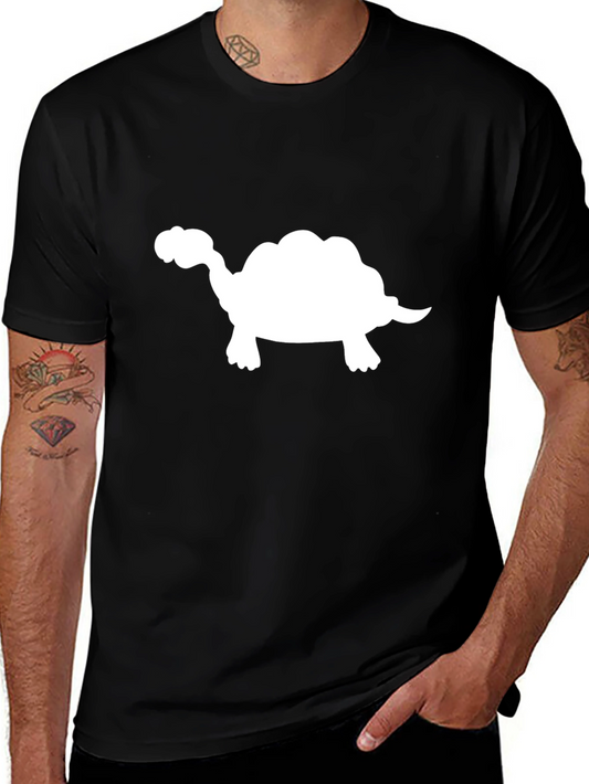 Turtle Silhouette T-Shirt - Casual Black Tee