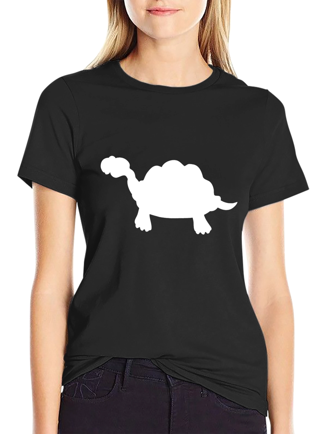Turtle Silhouette T-Shirt - Casual Black Tee