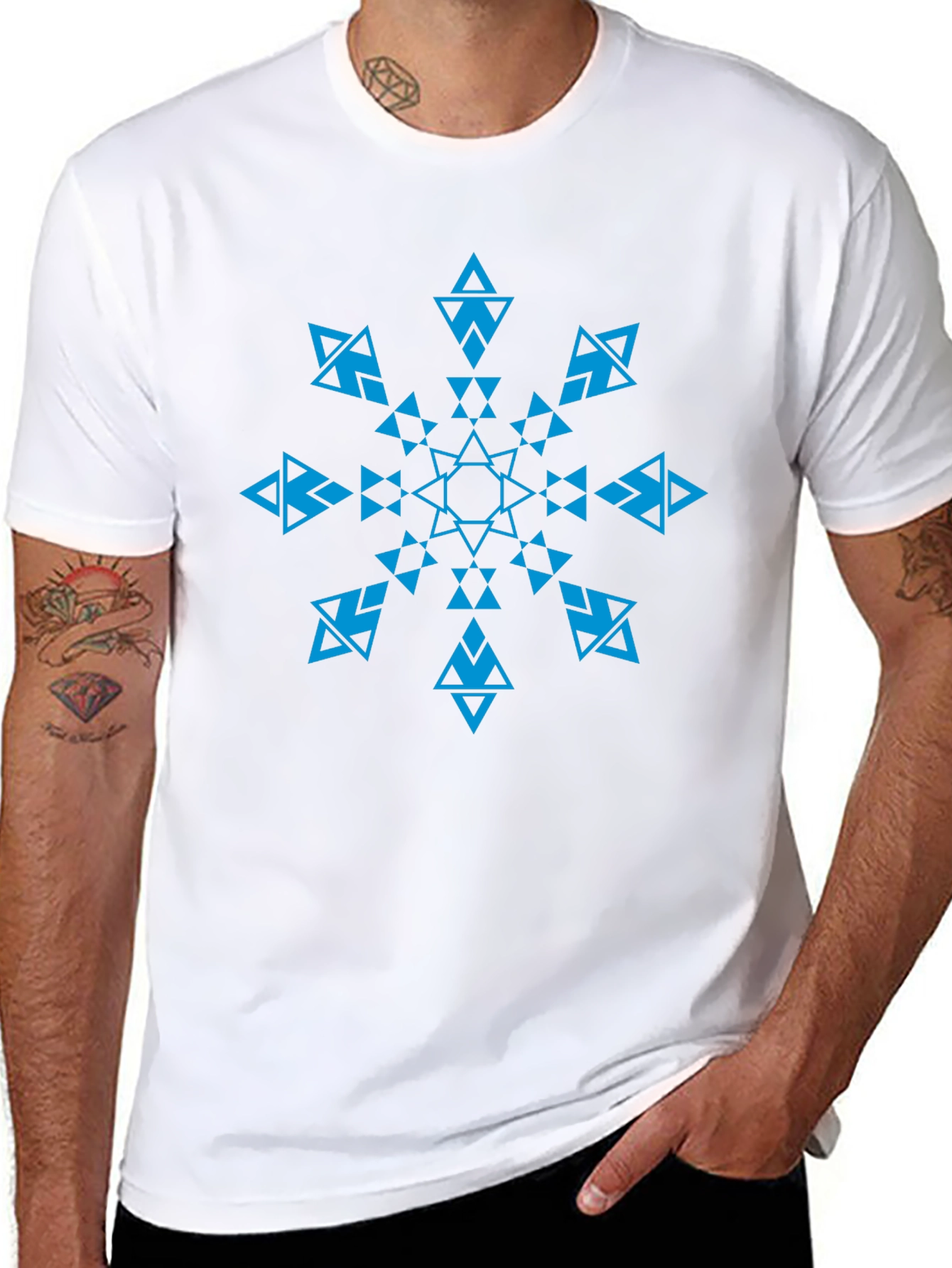 Geometric Snowflake Graphic T-Shirt