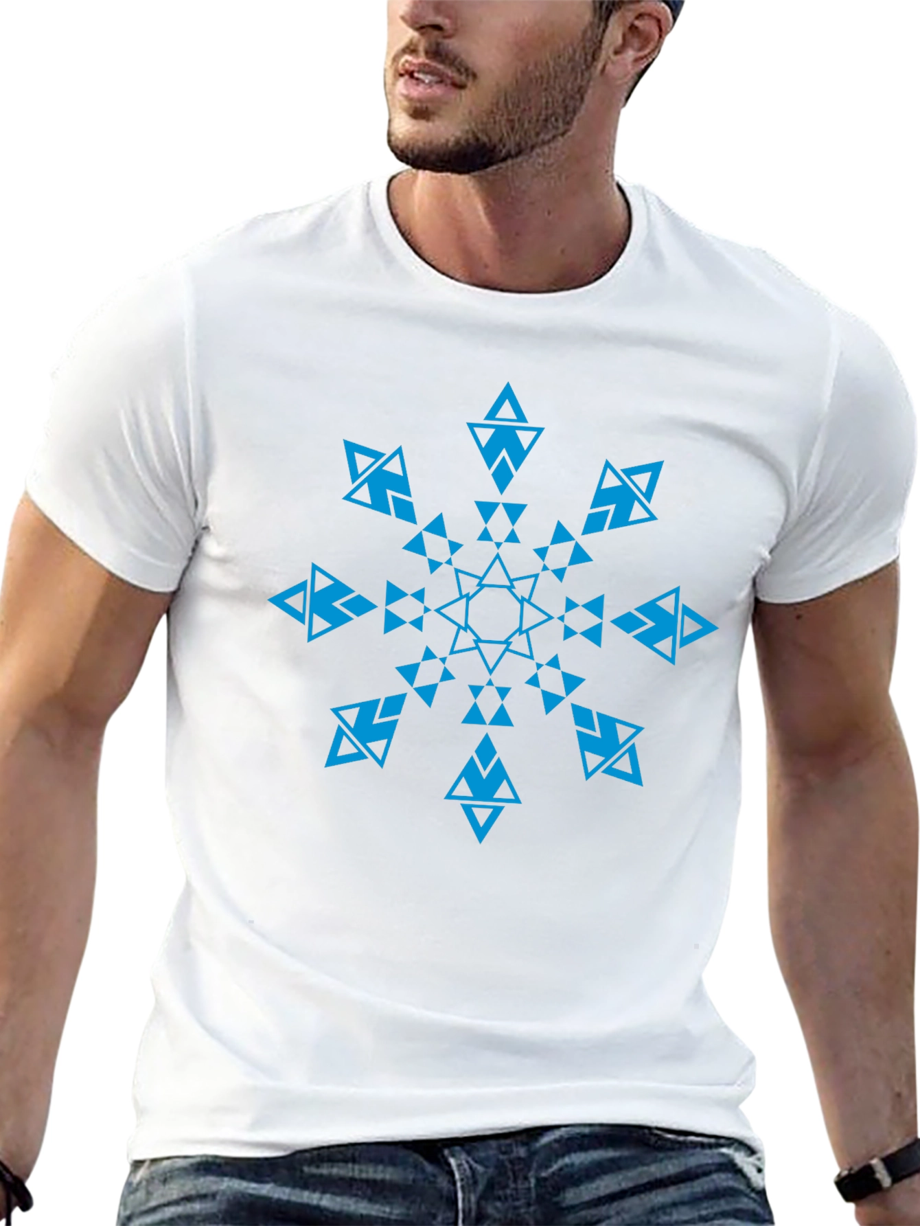 Geometric Snowflake Graphic T-Shirt