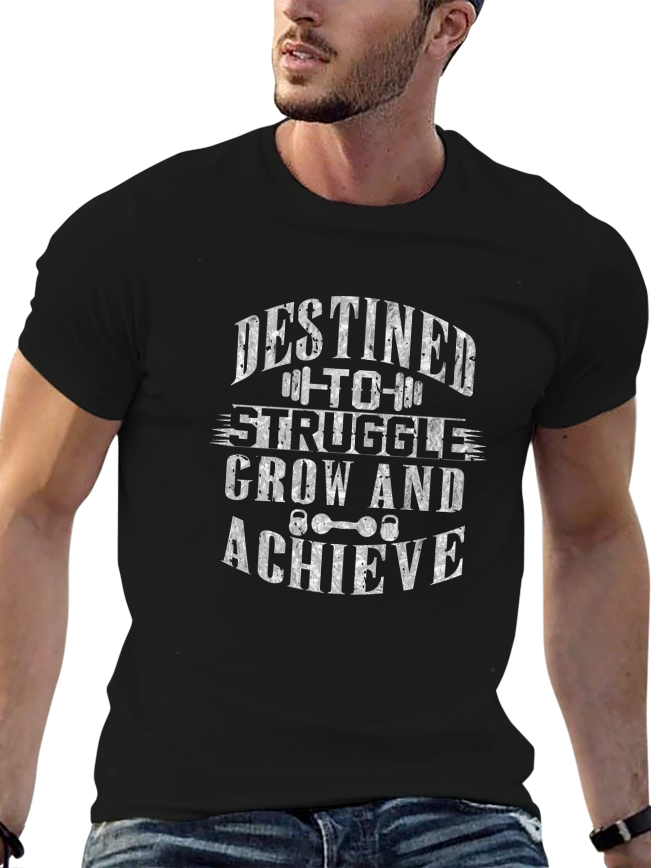 Destined to Struggle Grow & Achieve Black T-Shirt