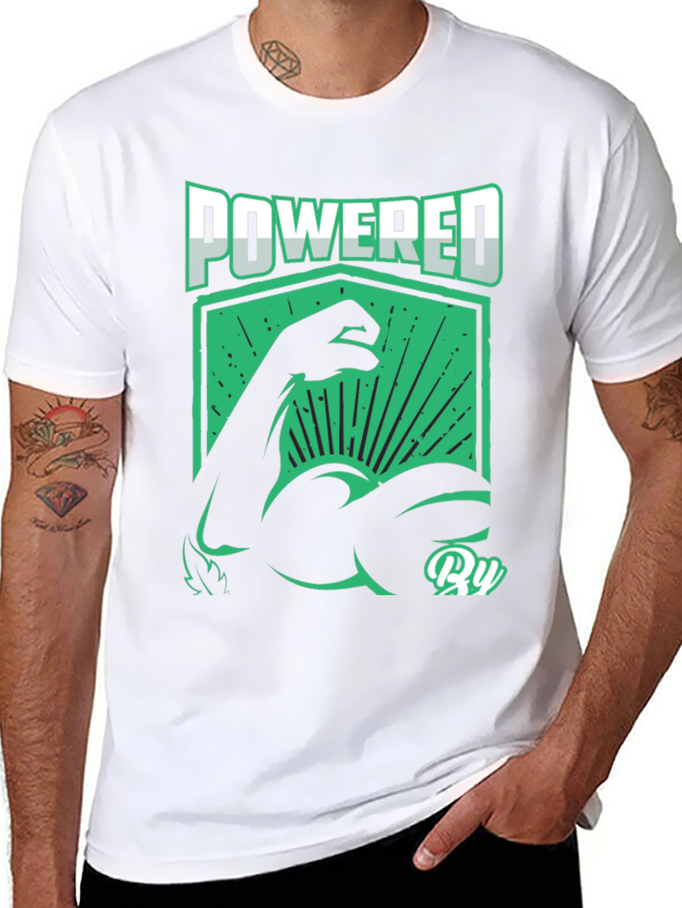 Powered By Muscles Graphic Tee