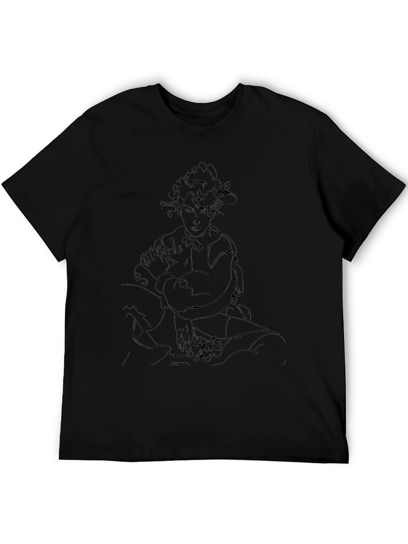 Elegant Woman Sketch Black Tee