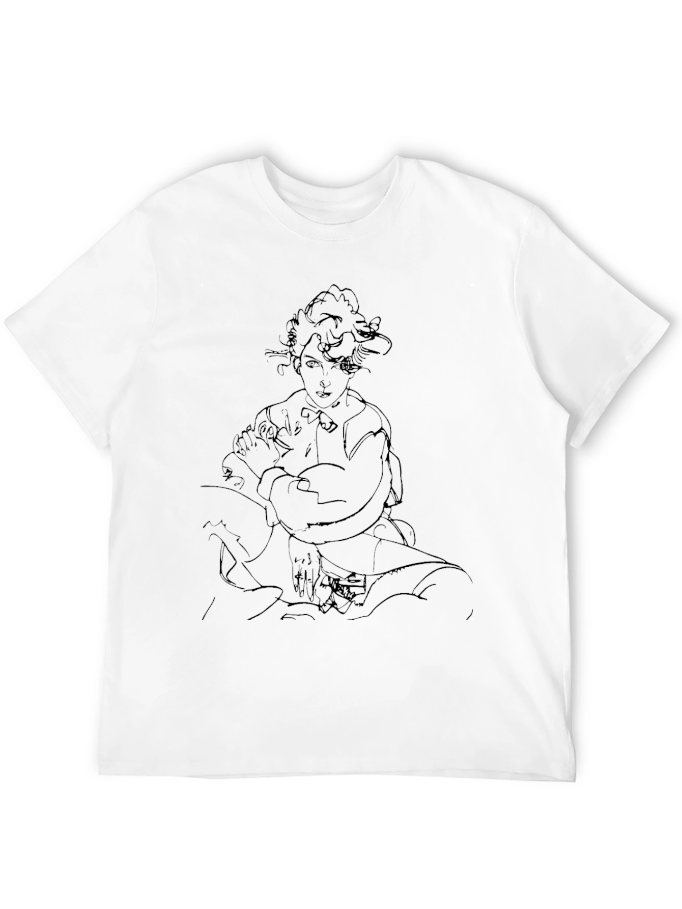 Elegant Woman Sketch Black Tee