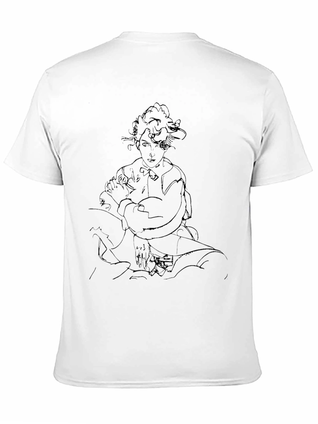 Elegant Woman Sketch Black Tee