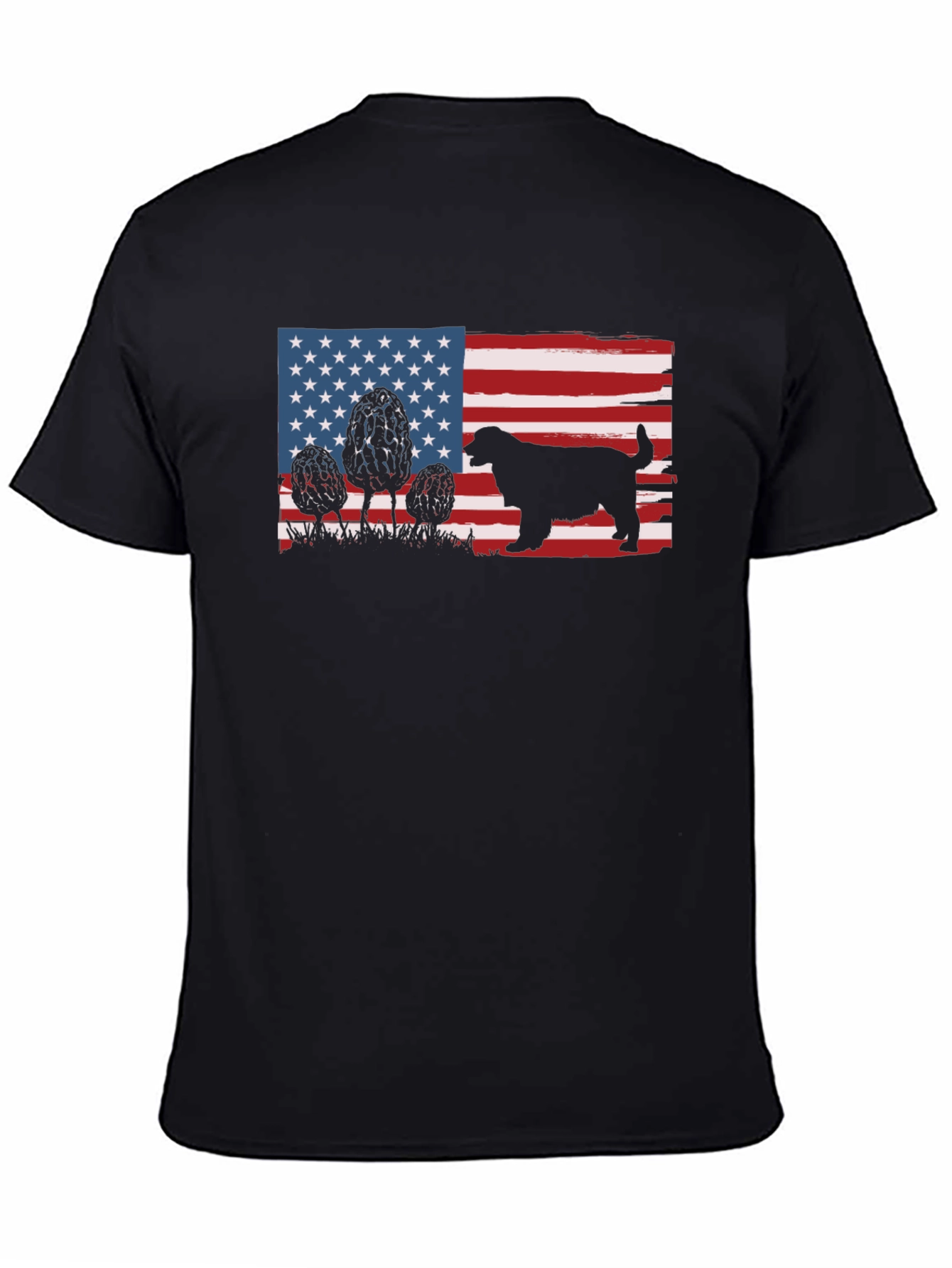 American Flag Dog & Morel Mushroom Graphic Tee