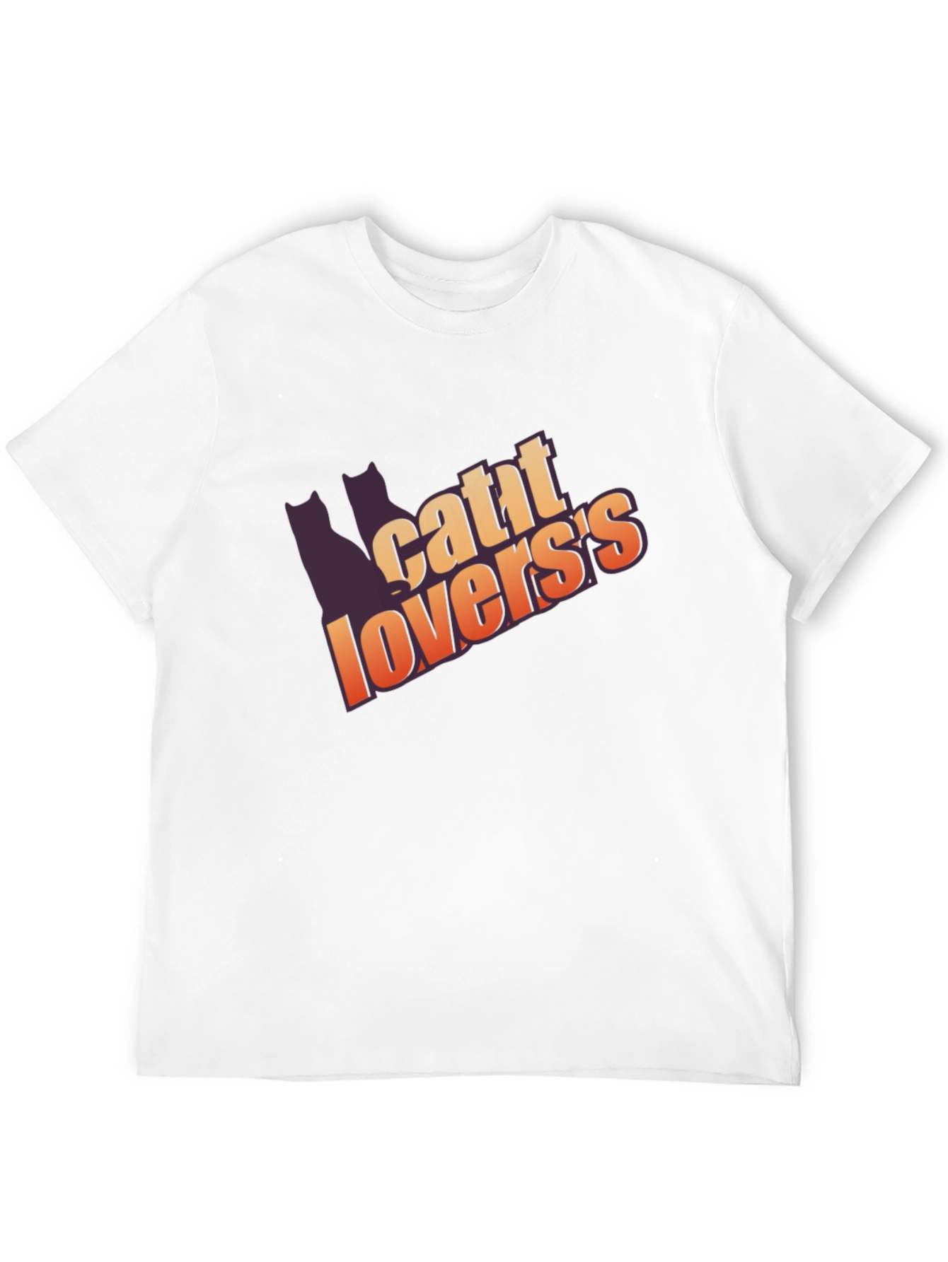 Cat Lovers Graphic T-Shirt - Black