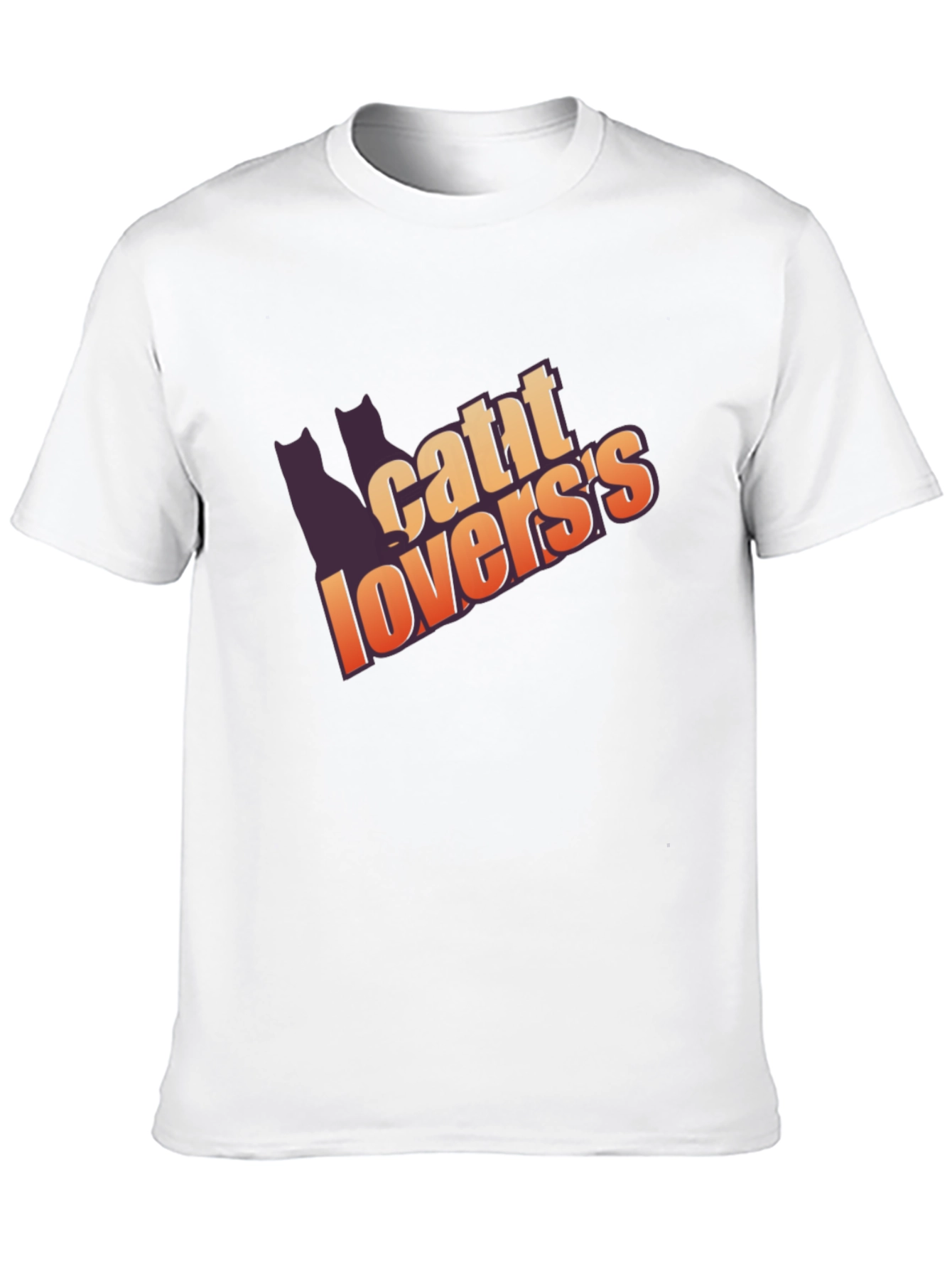 Cat Lovers Graphic T-Shirt - Black