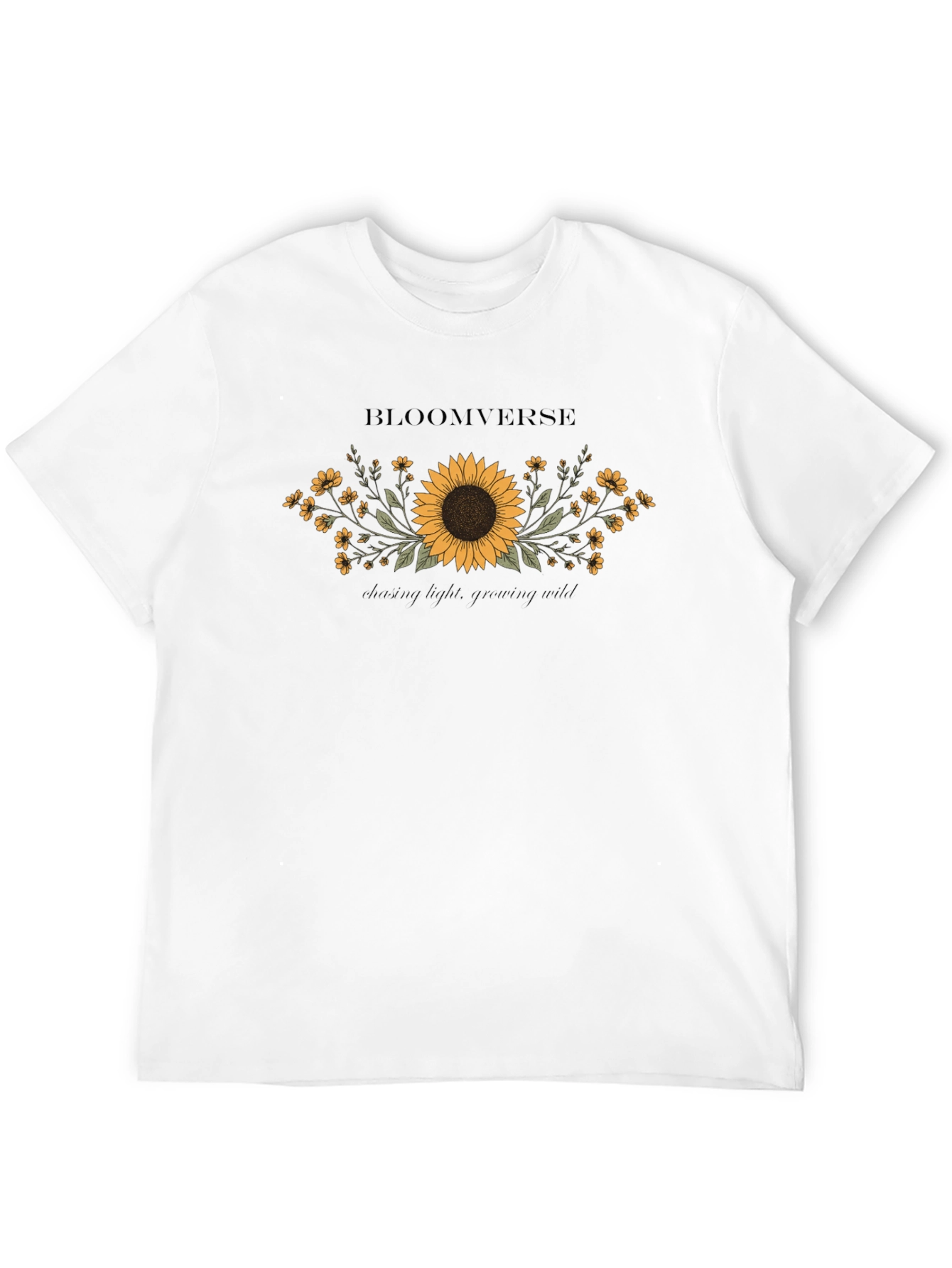 Bloomverse Sunflower Graphic Tee - Black