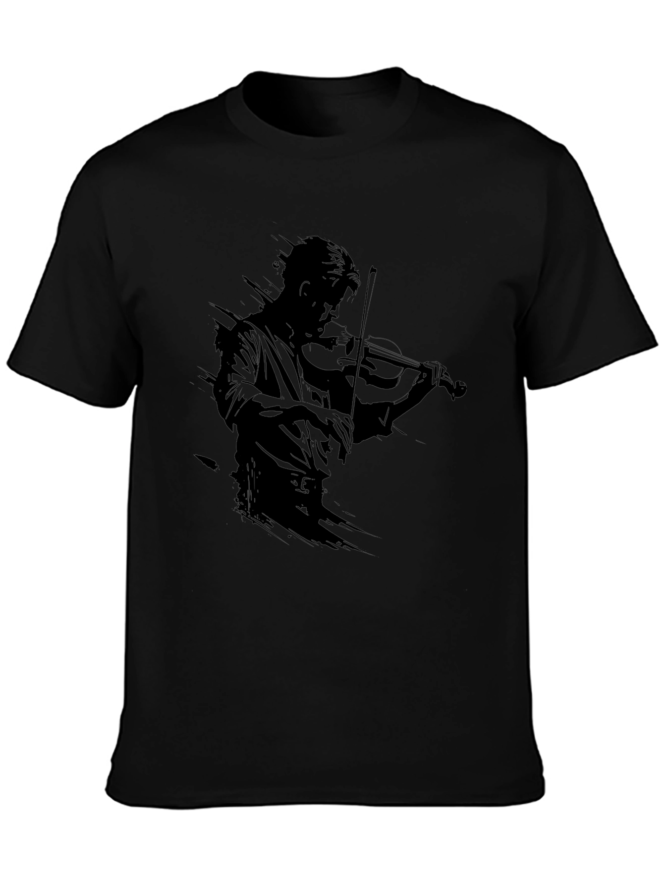 Violinist Silhouette Black T-Shirt