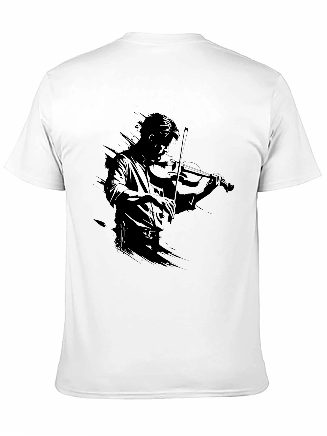 Violinist Silhouette Black T-Shirt
