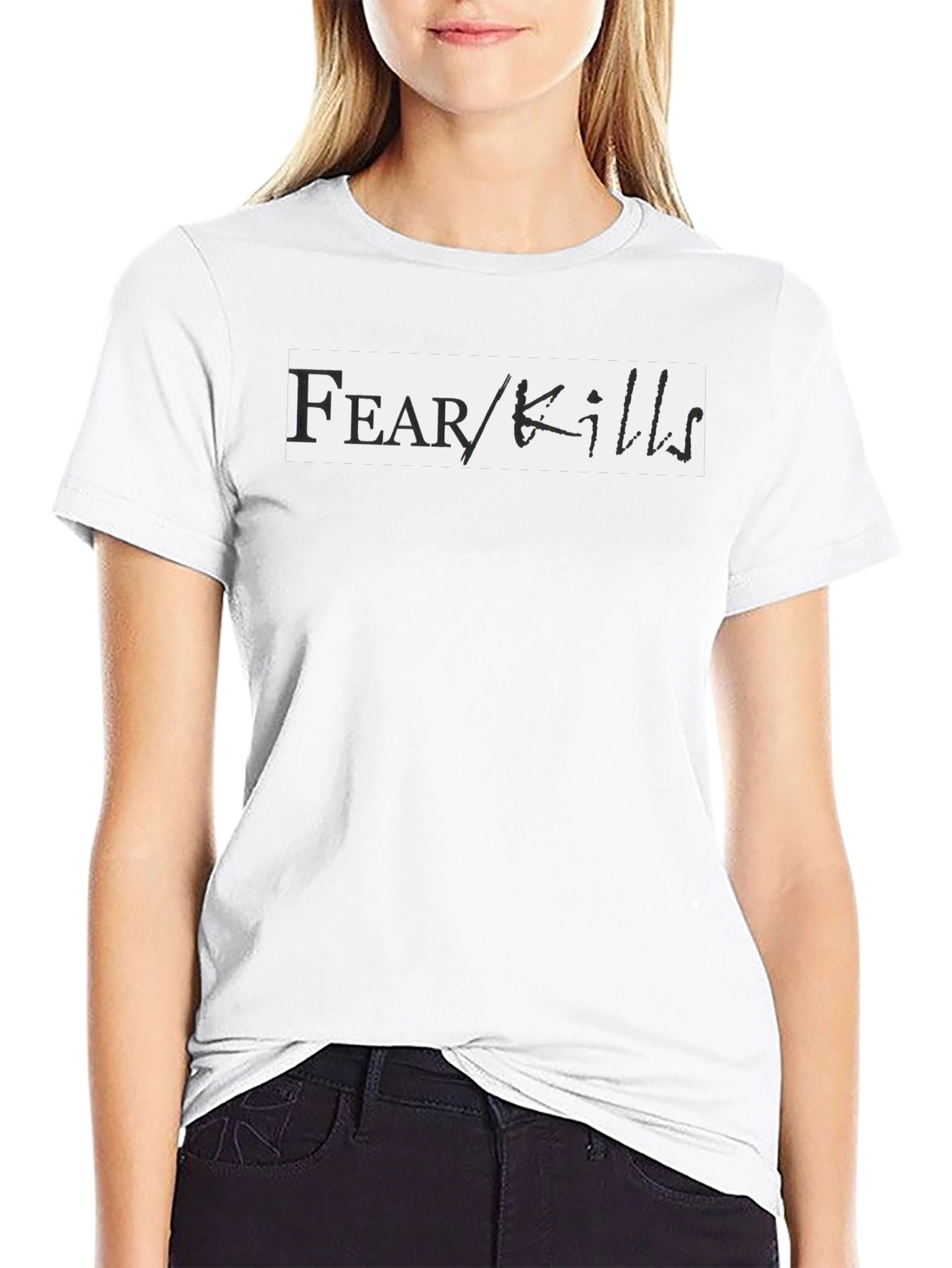Fear Kills Graphic Tee - Black Casual T-Shirt