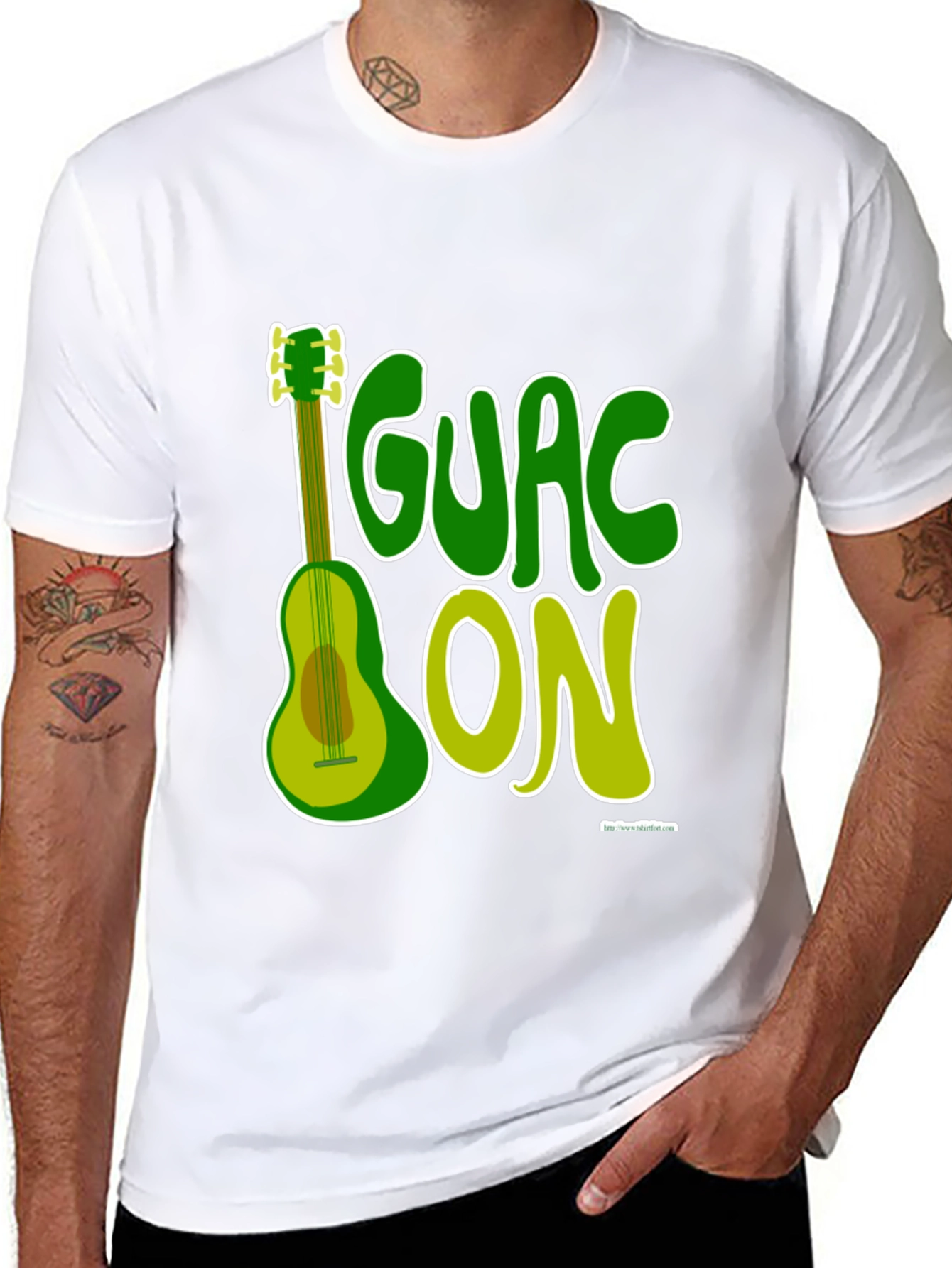 Guac On T-Shirt - Avocado Guitar Pun Tee