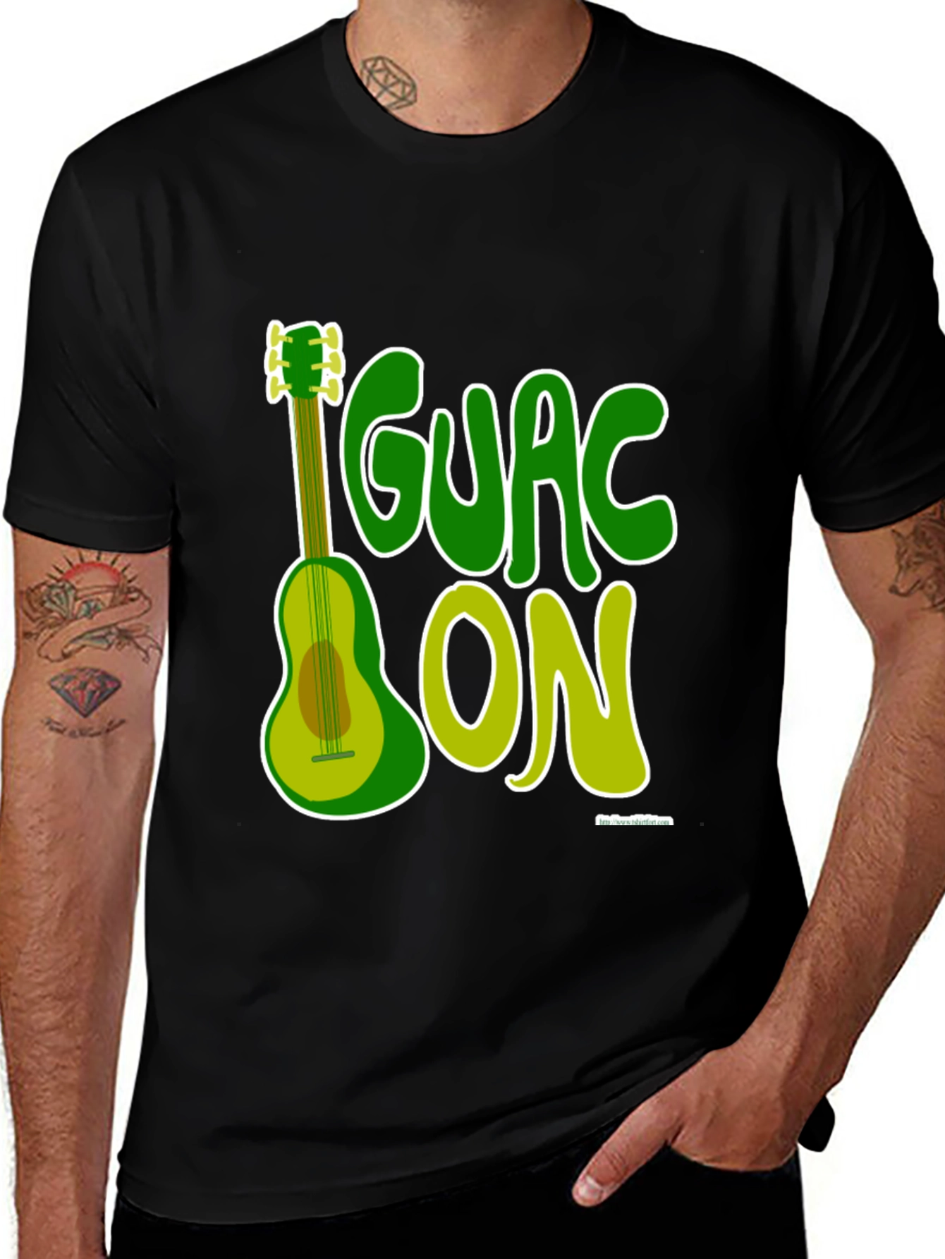 Guac On T-Shirt - Avocado Guitar Pun Tee