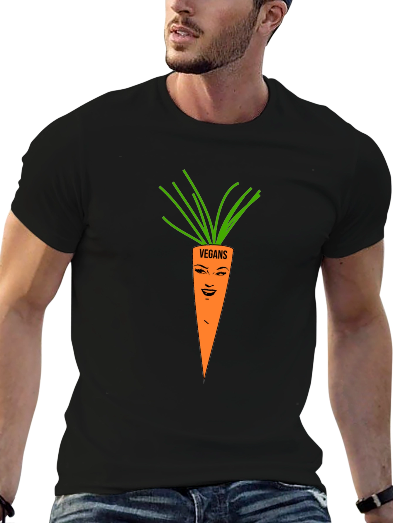 Vegan Carrot T-Shirt - Unisex Black Tee