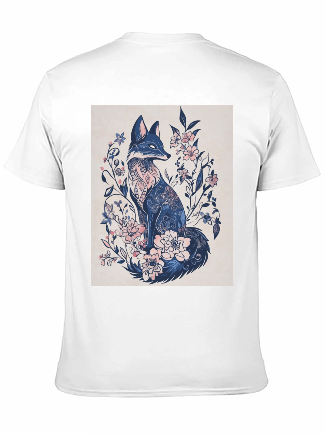 Floral Fox Graphic Tee - Stylish Mens T-Shirt
