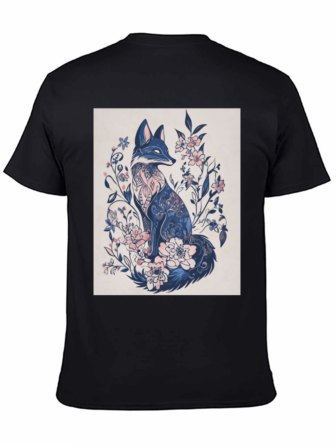 Floral Fox Graphic Tee - Stylish Mens T-Shirt