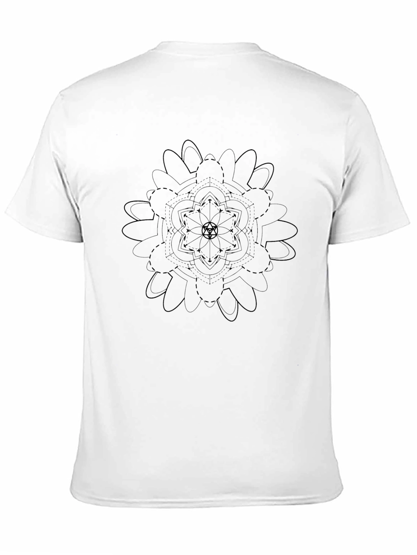 Geometric Mandala Graphic T-Shirt - Stylish Black Tee