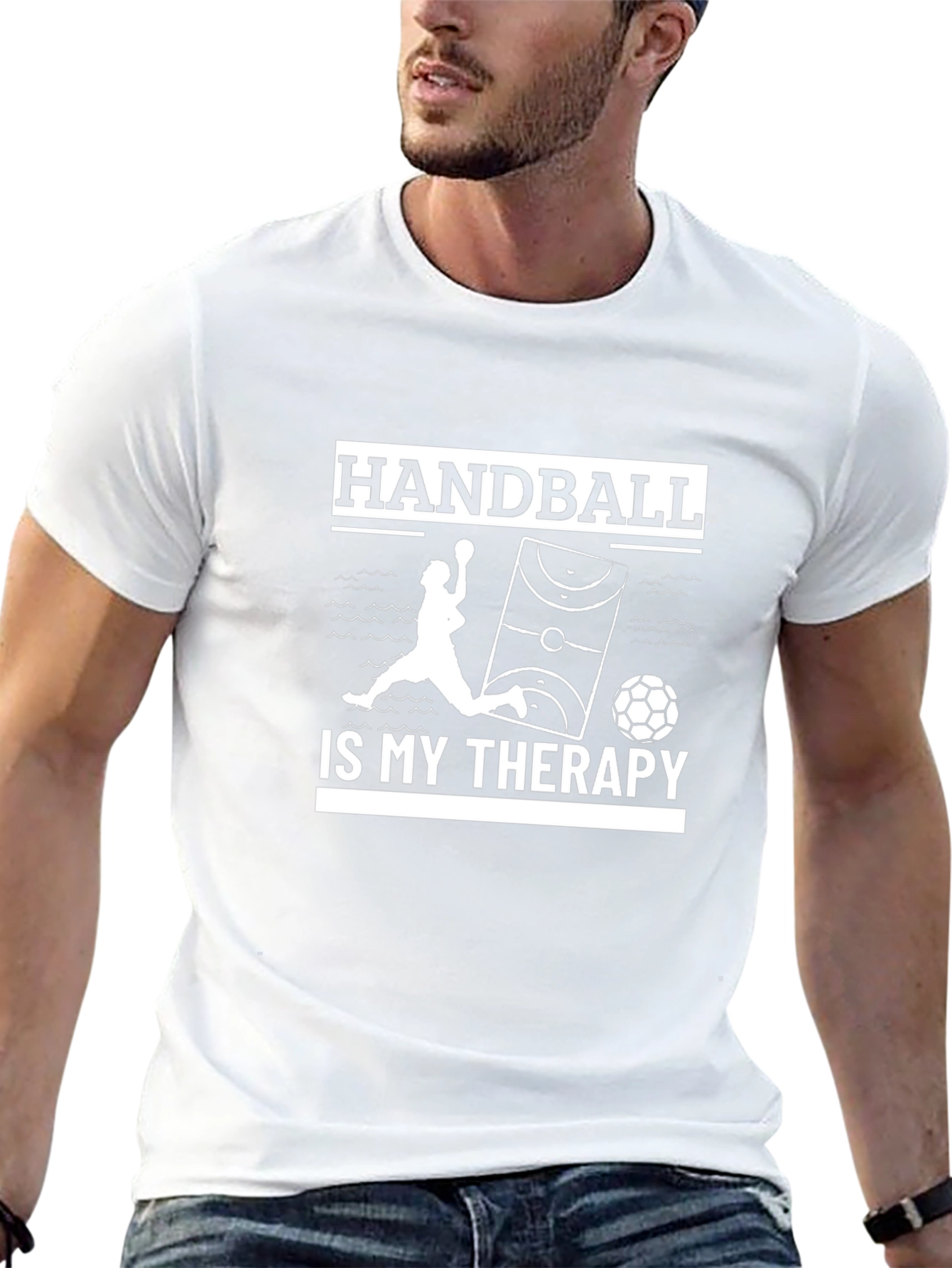 Handball Therapy T-Shirt - Black Cotton Graphic Tee