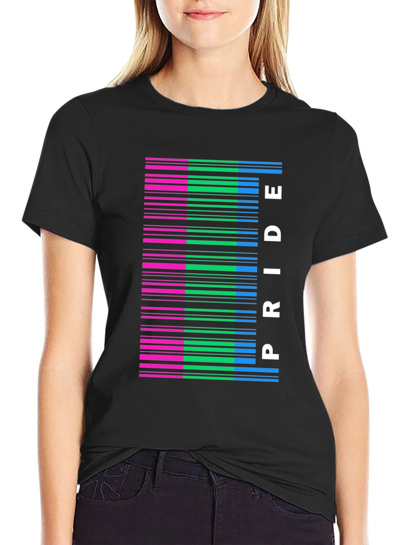 Pride Barcode Graphic T-Shirt - Black