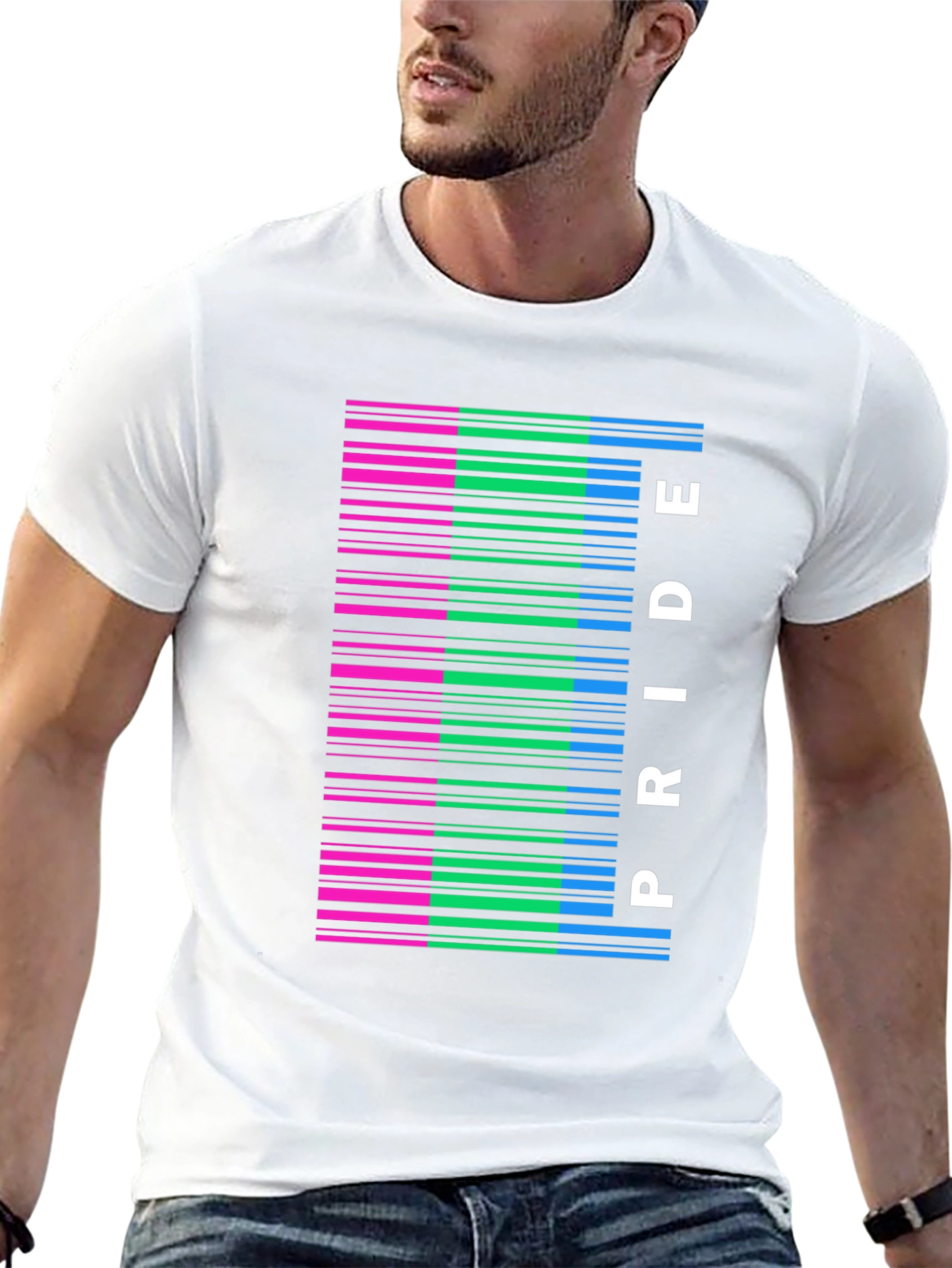 Pride Barcode Graphic T-Shirt - Black