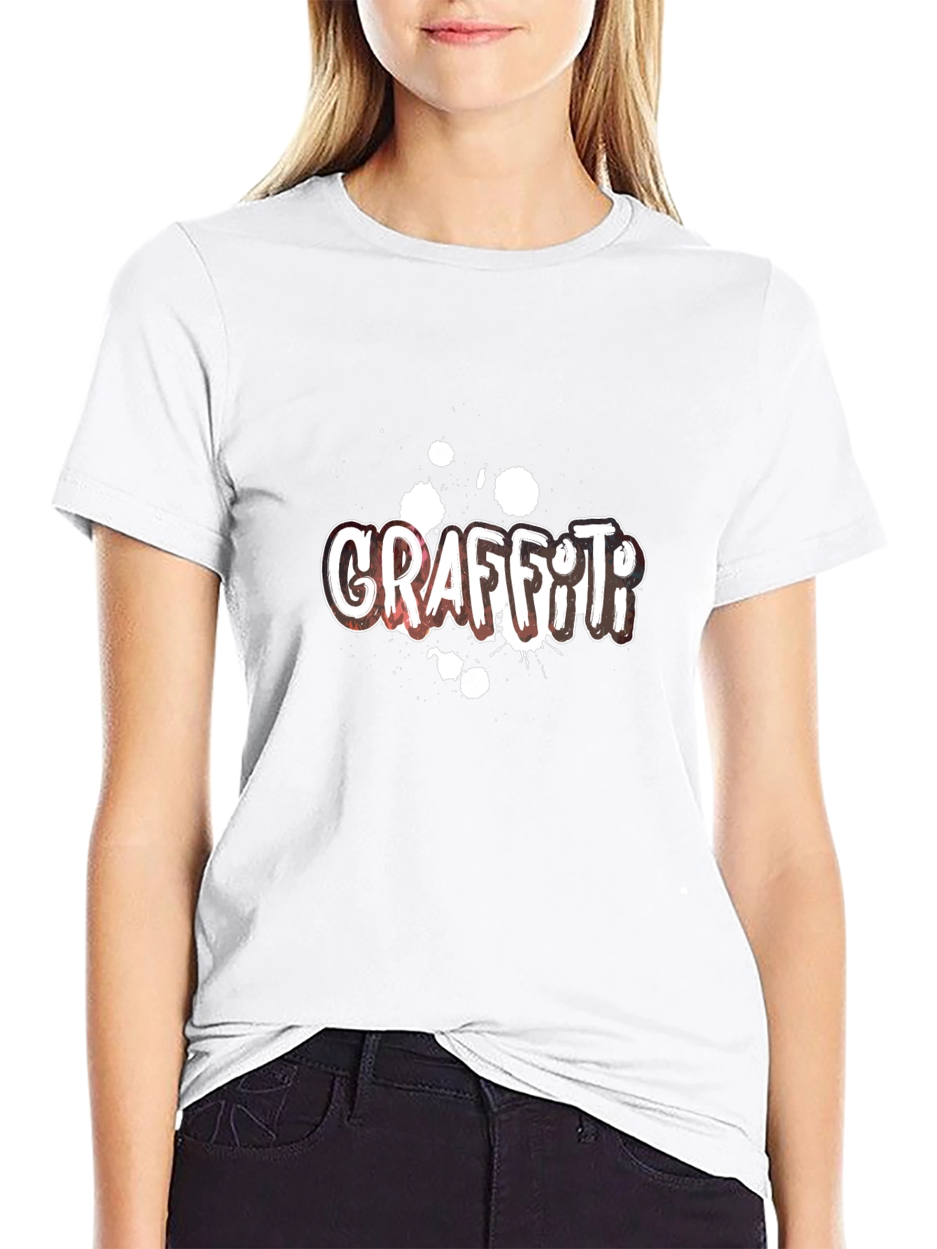 Graffiti Graphic Print Black T-Shirt