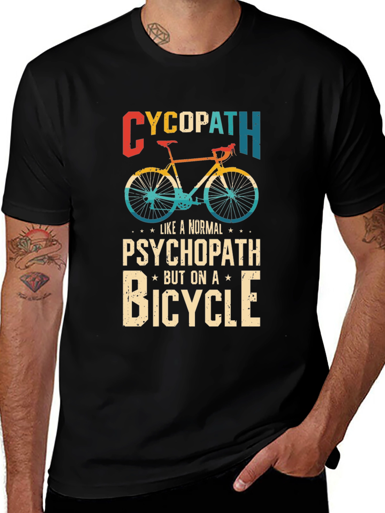 Cycopath T-Shirt: Funny Bicycle Psychopath Tee