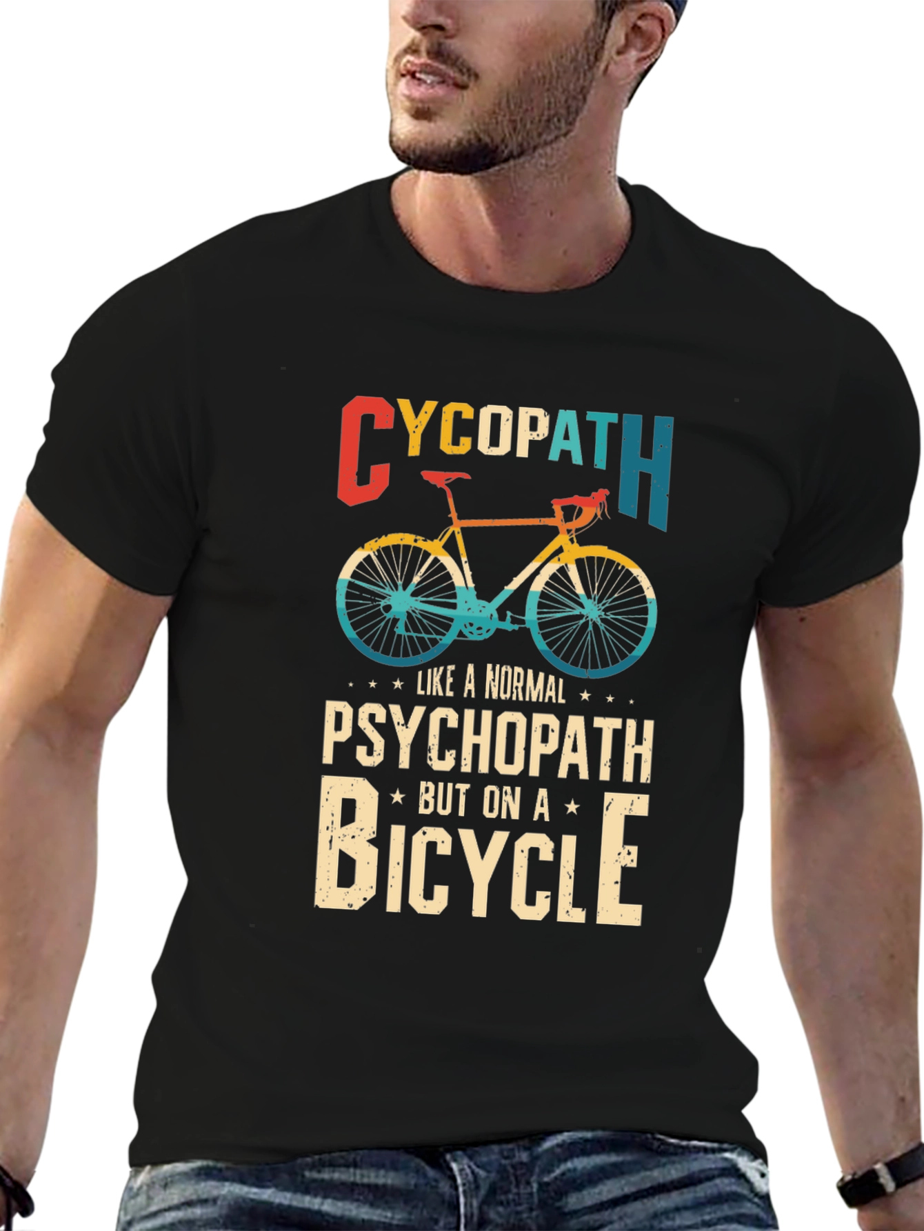 Cycopath T-Shirt: Funny Bicycle Psychopath Tee
