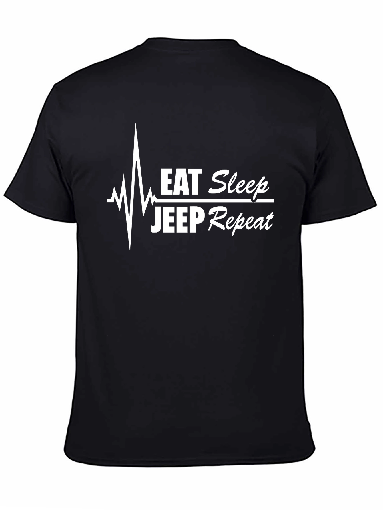 Eat Sleep Jeep Repeat Black Graphic Tee