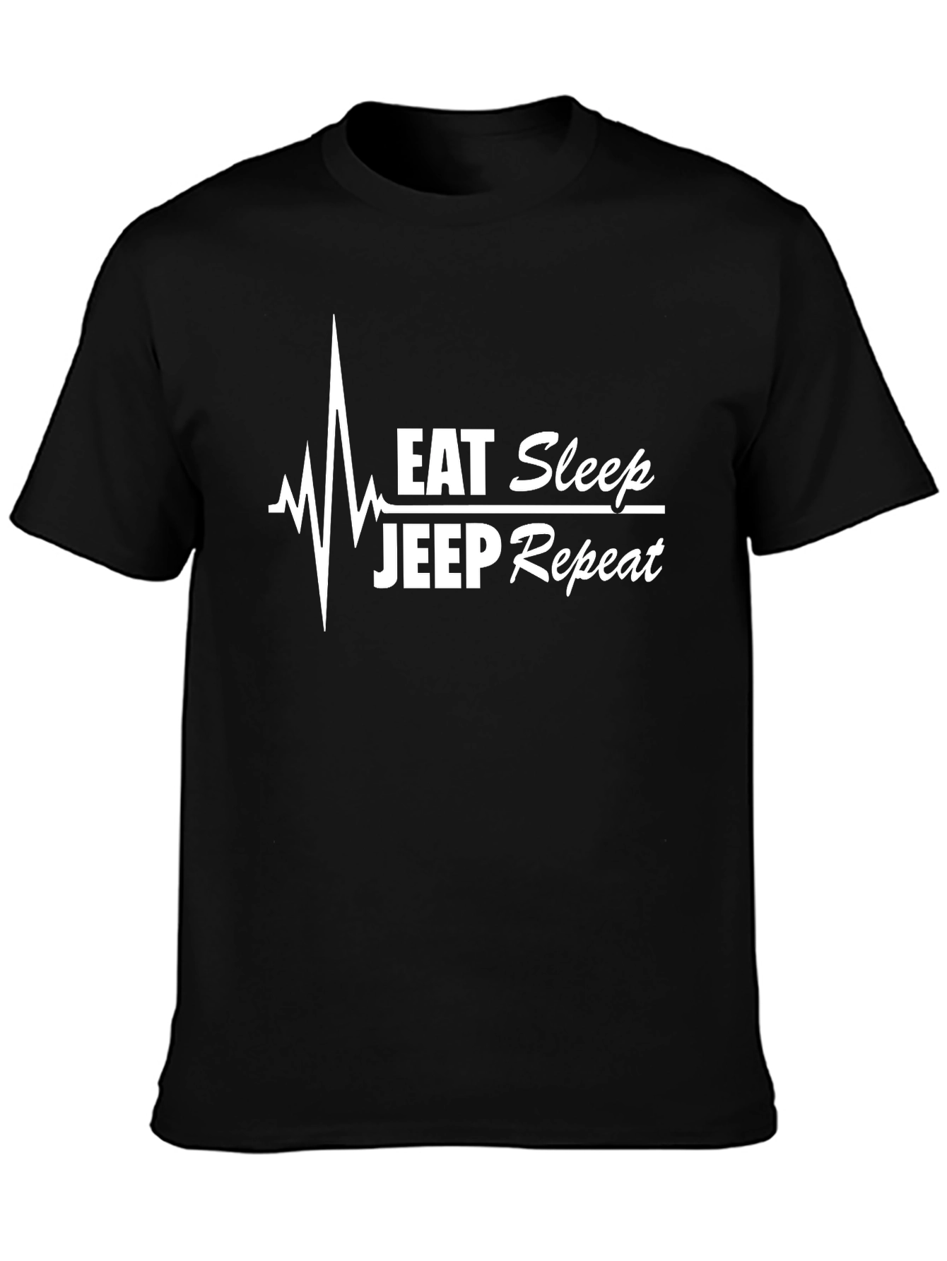 Eat Sleep Jeep Repeat Black Graphic Tee