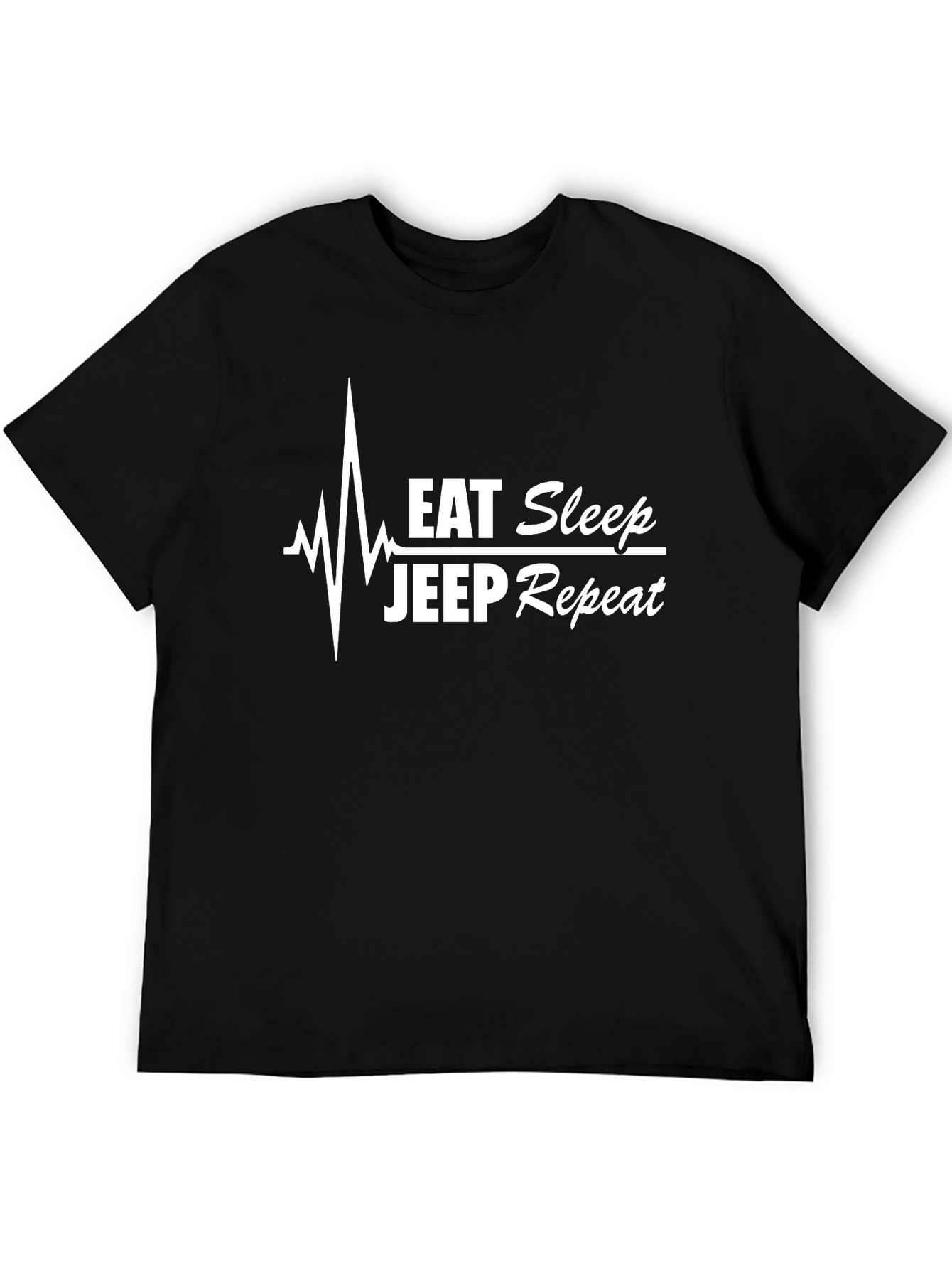 Eat Sleep Jeep Repeat Black Graphic Tee