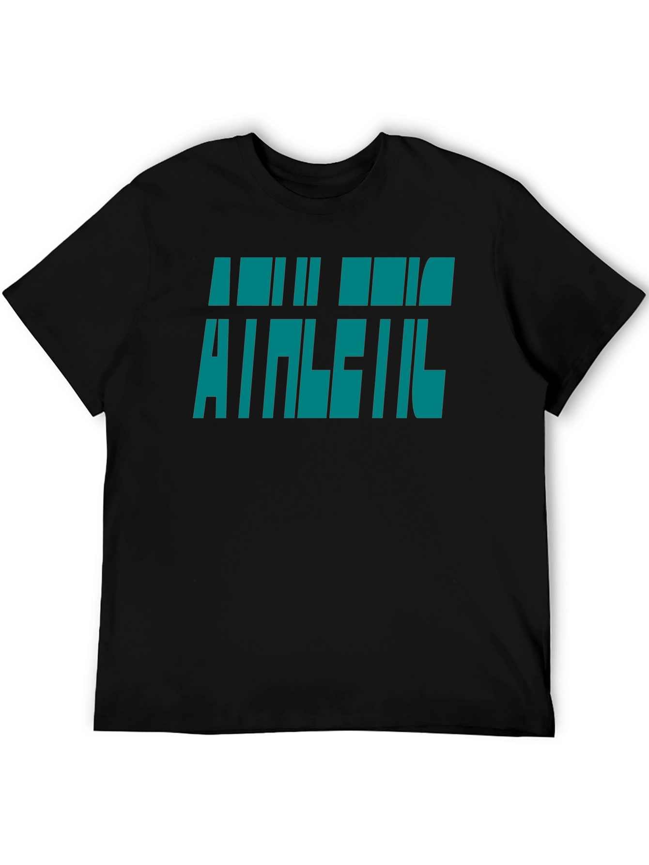 Athletic Graphic Print Black T-Shirt
