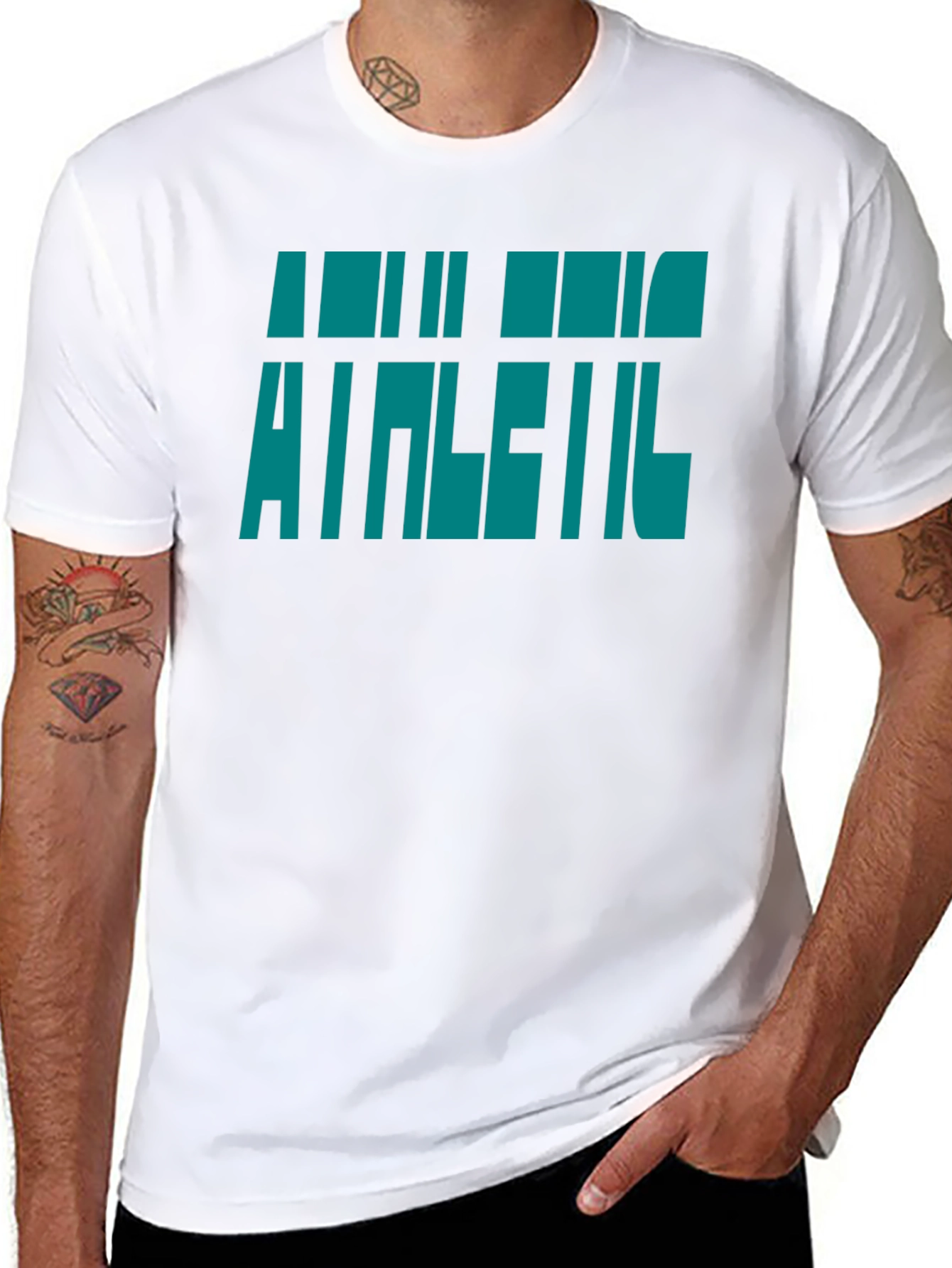 Athletic Graphic Print Black T-Shirt