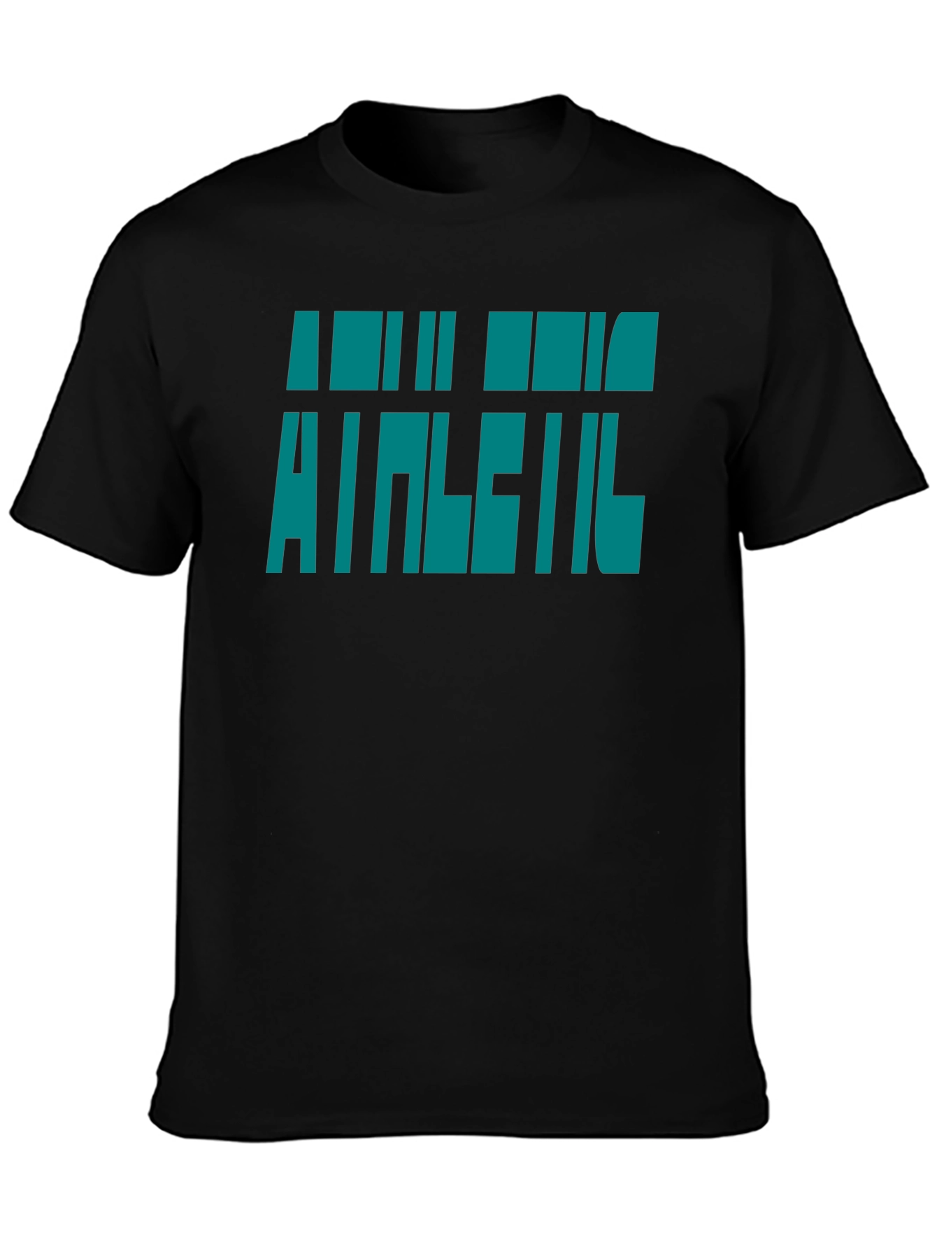 Athletic Graphic Print Black T-Shirt