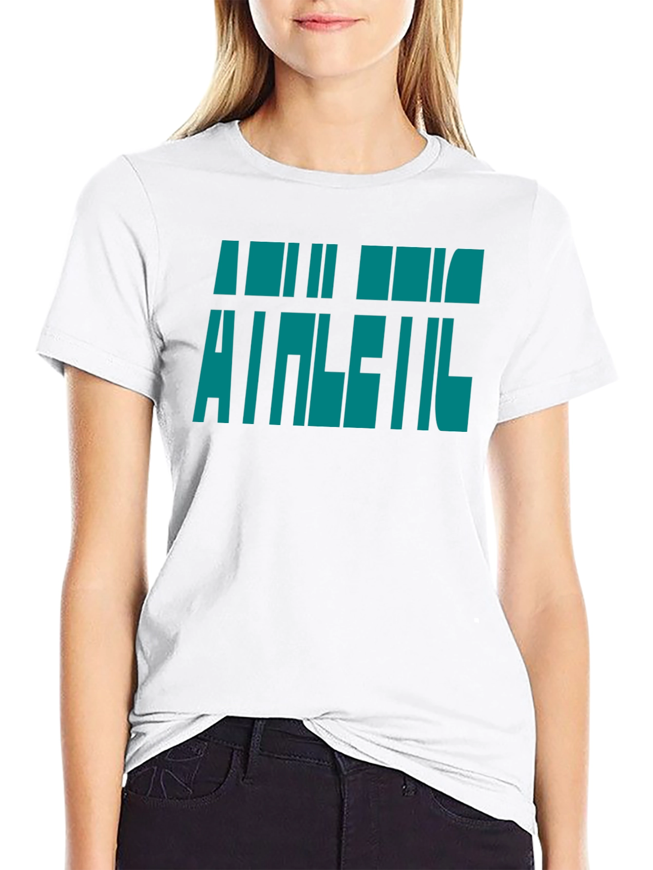 Athletic Graphic Print Black T-Shirt