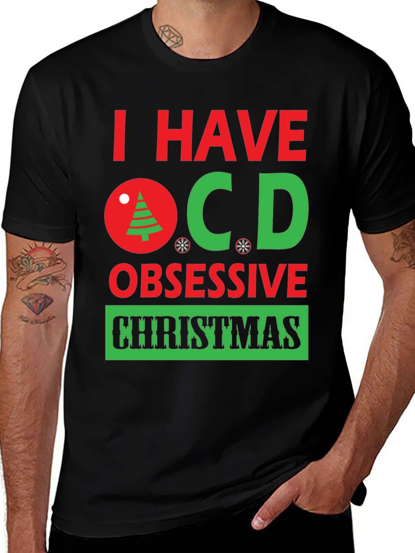 OCD Obsessive Christmas T-Shirt - Holiday Humor Tee