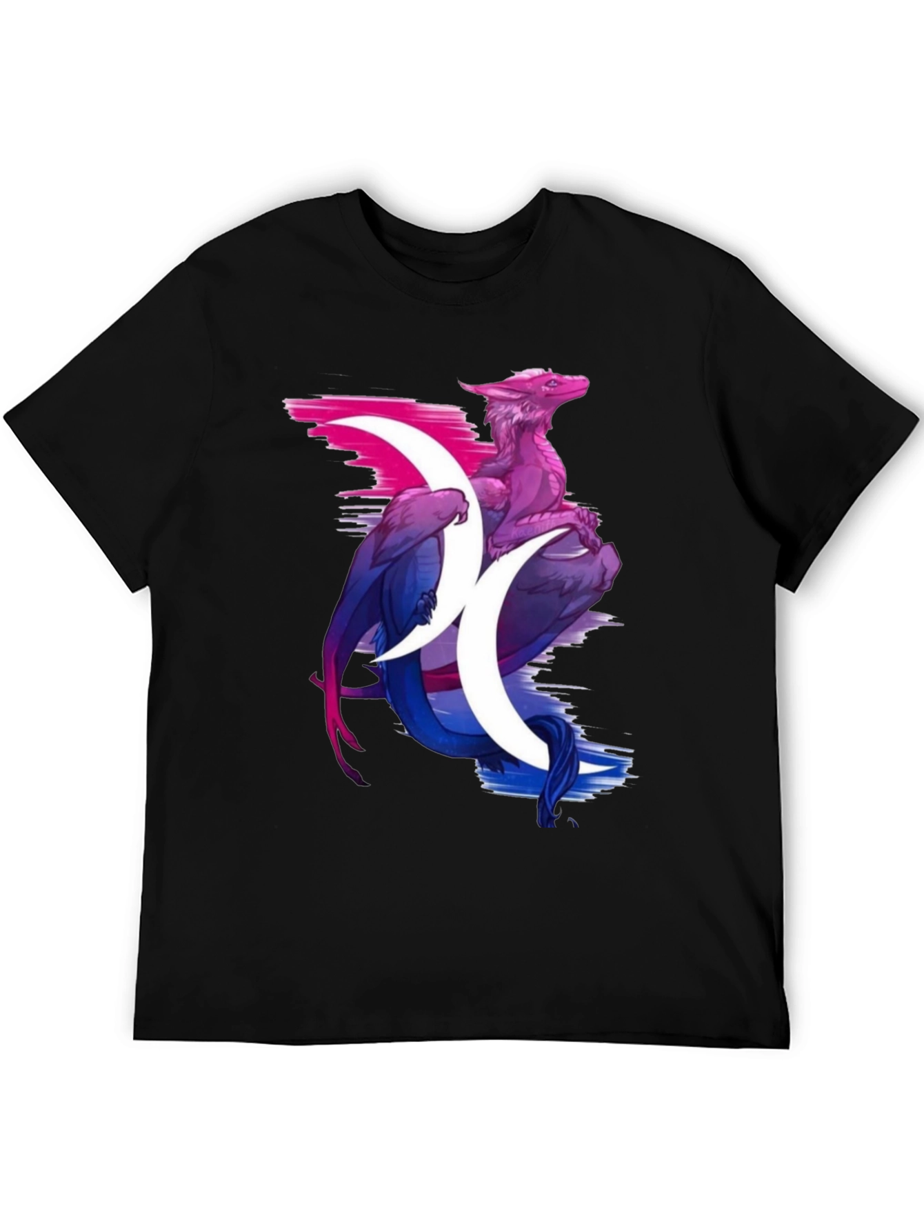 Bi Pride Dragon Graphic T-Shirt - Black